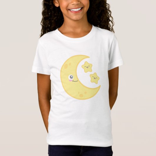Kawaii Moon en Stars Clothing T-shirt (Voorkant)