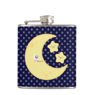 Kawaii Moon en Stars Flask Heupfles