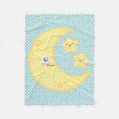 Kawaii Moon en Stars Fleece Blanket (Voorkant)
