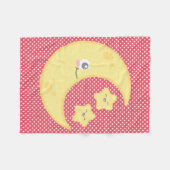 Kawaii Moon en Stars Fleece Blanket (Voorkant (Horizontaal))