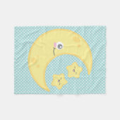 Kawaii Moon en Stars Fleece Blanket Deken (Voorkant (Horizontaal))