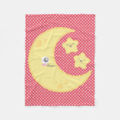 Kawaii Moon en Stars Fleece Blanket Deken (Voorkant)
