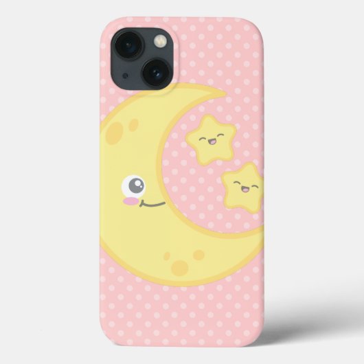 Kawaii Moon en Stars iPad Case (Achterkant)