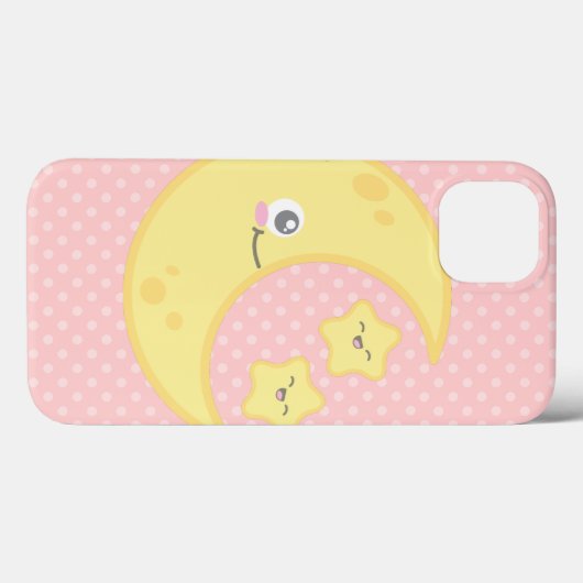 Kawaii Moon en Stars iPad Case (Achterkant (horizontaal))