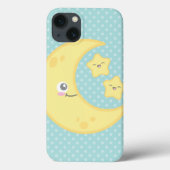 Kawaii Moon en Stars iPad Case (Achterkant)