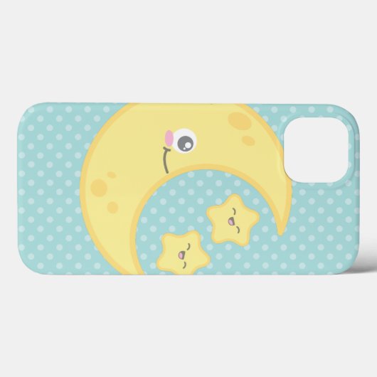 Kawaii Moon en Stars iPad Case (Achterkant (horizontaal))