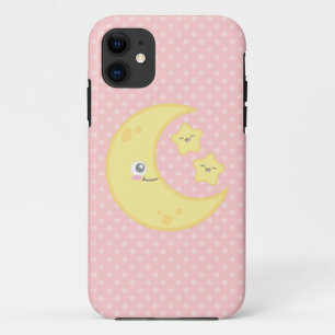 Kawaii Moon en Stars iPhone Case