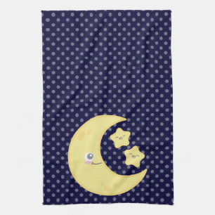 Kawaii Moon en Stars Kitchen Towel Theedoek