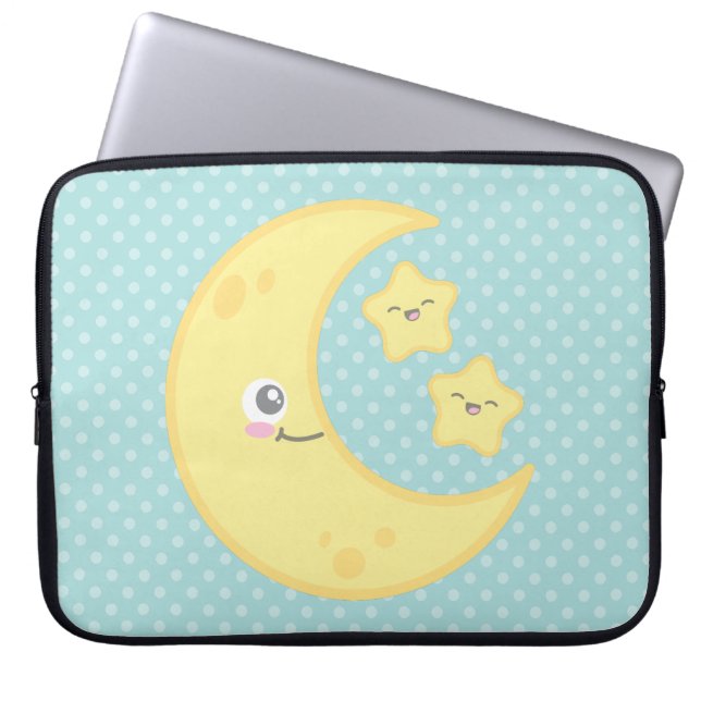 Kawaii Moon en Stars-laptophoes Laptop Sleeve (Voorkant)