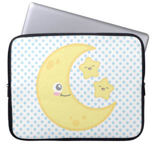 Kawaii Moon en Stars-laptophoes Laptop Sleeve