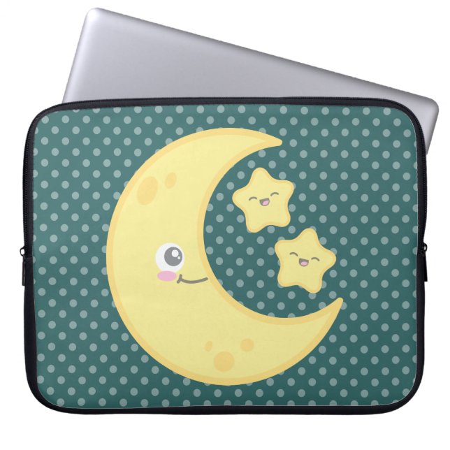 Kawaii Moon en Stars-laptophoes Laptop Sleeve (Voorkant)