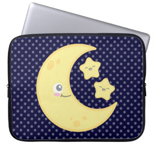 Kawaii Moon en Stars-laptophoes Laptop Sleeve
