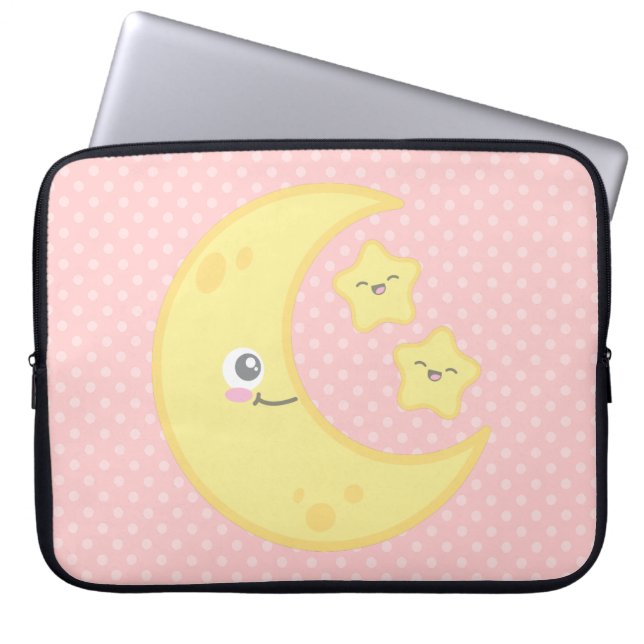 Kawaii Moon en Stars-laptophoes Laptop Sleeve (Voorkant)