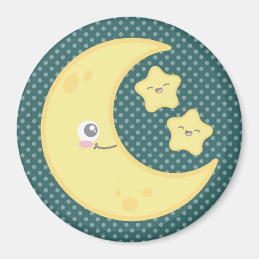 Kawaii Moon en Stars Magnet (Voorkant)