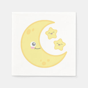 Kawaii Moon en Stars Napkins Servet