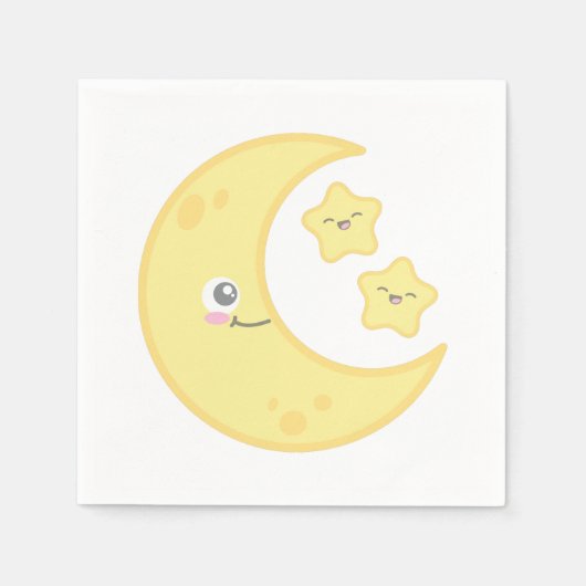 Kawaii Moon en Stars Napkins Servet (Voorkant)