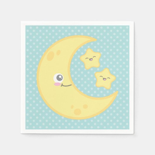 Kawaii Moon en Stars Napkins Servetten (Voorkant)