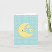 Kawaii Moon en Stars Note Card Kaart (Voorkant)