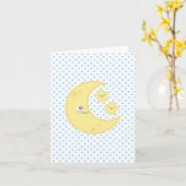 Kawaii Moon en Stars Note Card Kaart (Gele Bloem)