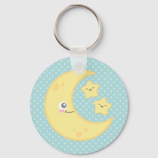 Kawaii Moon en Stars Sleutelhanger (Voorkant)