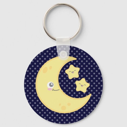 Kawaii Moon en Stars Sleutelhanger (Voorkant)