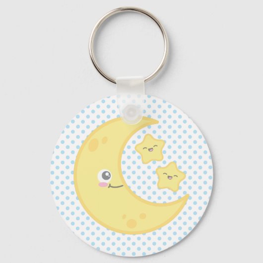 Kawaii Moon en Stars Sleutelhanger (Voorkant)