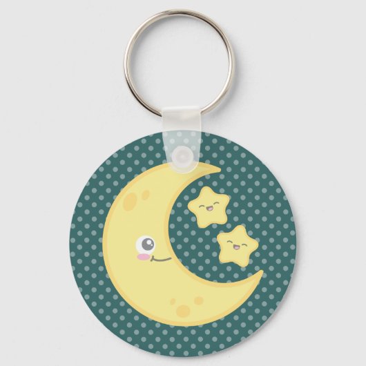 Kawaii Moon en Stars Sleutelhanger (Voorkant)
