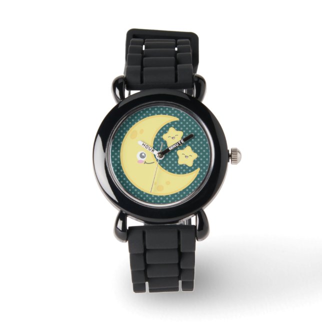 Kawaii Moon en Stars Watch Horloge (Voorkant)