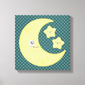 Kawaii Moon en Stars Wrapped Canvas (Voorkant)