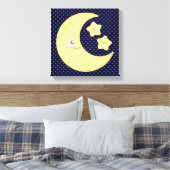 Kawaii Moon en Stars Wrapped Canvas Afdruk (Insitu (Slaapkamer))