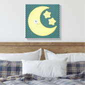 Kawaii Moon en Stars Wrapped Canvas Afdruk (Insitu (Slaapkamer))