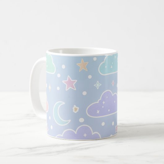 Kawaii Moon & Stars Aesthetic Cup Koffiemok (Voorkant links)