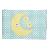 Kawaii Moon & Stars Pillow Hoesje Set Kussensloop (Achterkant-Links)