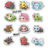 Kawaii Moppige Bugs en Insecten Studentenbeloning Sticker (Voorkant)