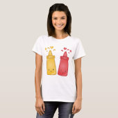 Kawaii Mosterd en Ketchup Liefde T-shirt (Voorkant volledig)