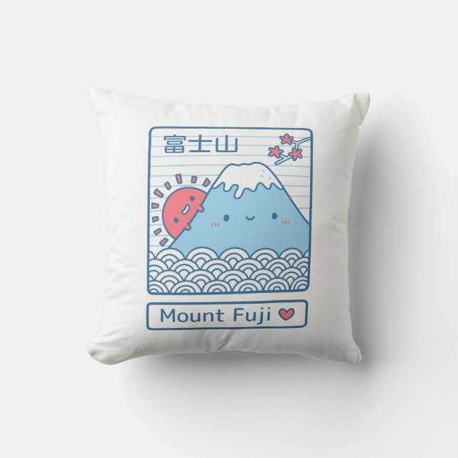 Kawaii Mount Fuji Japan Doodle Room Decor Kussen (Voorkant)