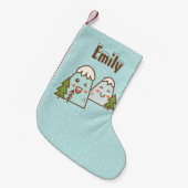 Kawaii Mountains in Snow, gepersonaliseerd Kleine Kerstsok (Voorkant (Hangend))