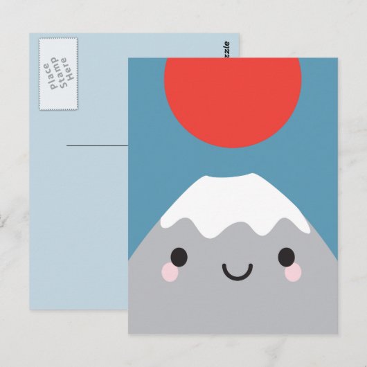Kawaii Mt Fuji San Briefkaart (Voorkant / Achterkant)