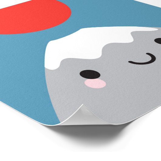 Kawaii Mt Fuji San Poster (Hoek)