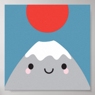 Kawaii Mt Fuji San Poster