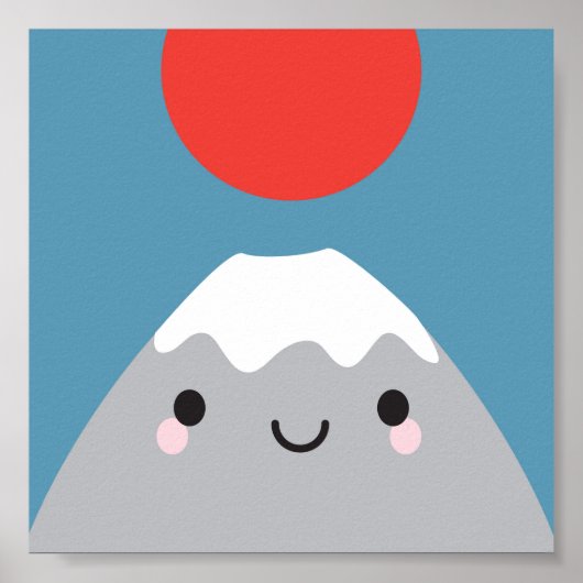 Kawaii Mt Fuji San Poster (Voorkant)