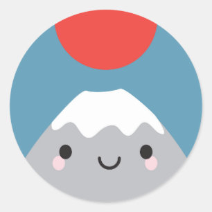 Kawaii Mt Fuji San Ronde Sticker