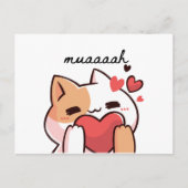 Kawaii muah kus uit het Briefkaart van de kat (Voorkant)