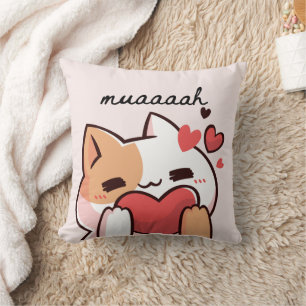 Kawaii muah kus van schattige kat kussen
