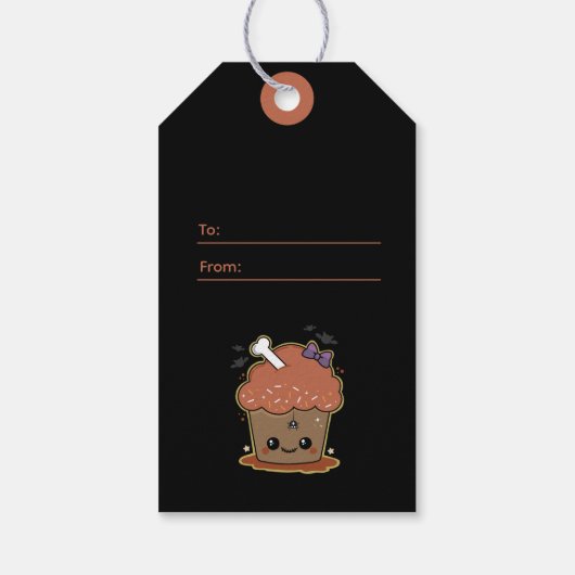Kawaii Muffin Halloween Cadeaulabel (Achterkant)