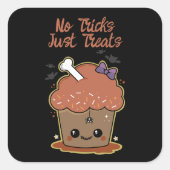 Kawaii Muffin Halloween Vierkante Sticker (Voorkant)
