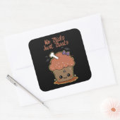 Kawaii Muffin Halloween Vierkante Sticker (Envelop)