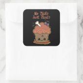 Kawaii Muffin Halloween Vierkante Sticker (Tas)