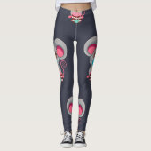 Kawaii-muis in gezichtsmasker met taart leggings (Voorkant)