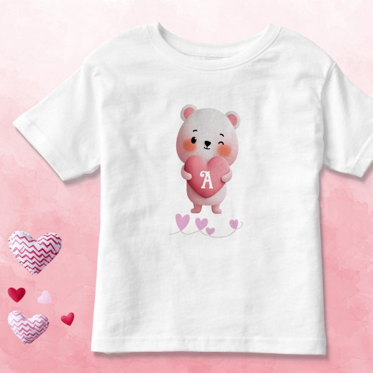 Kawaii Muis met Monogram Harten Kinder Shirts